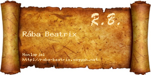 Rába Beatrix névjegykártya