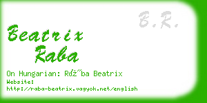 beatrix raba business card